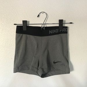 Nike Pro Spandex Shorts, small heathered grey